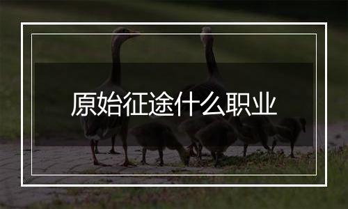 原始征途什么职业