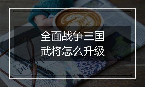 全面战争三国武将怎么升级