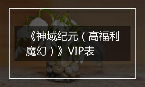 《神域纪元（高福利魔幻）》VIP表