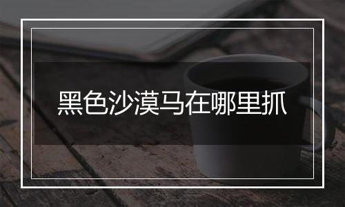 黑色沙漠马在哪里抓