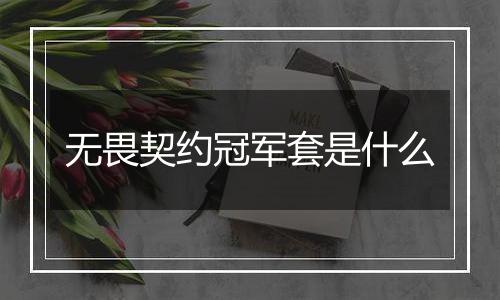 无畏契约冠军套是什么
