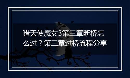 猎天使魔女3第三章断桥怎么过？第三章过桥流程分享