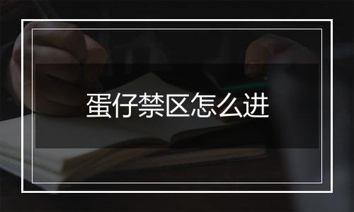 蛋仔禁区怎么进