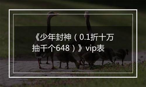 《少年封神（0.1折十万抽千个648）》vip表
