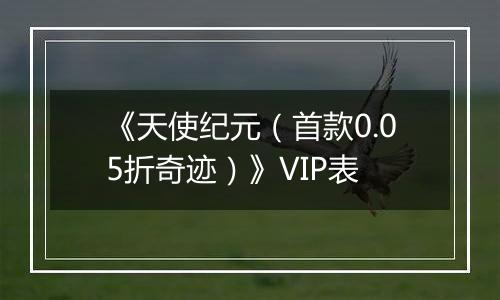 《天使纪元（首款0.05折奇迹）》VIP表