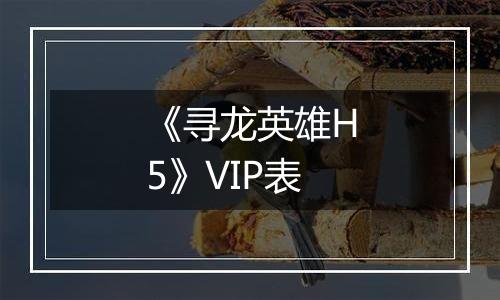 《寻龙英雄H5》VIP表
