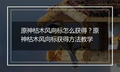 原神枯木风向标怎么获得？原神枯木风向标获得方法教学