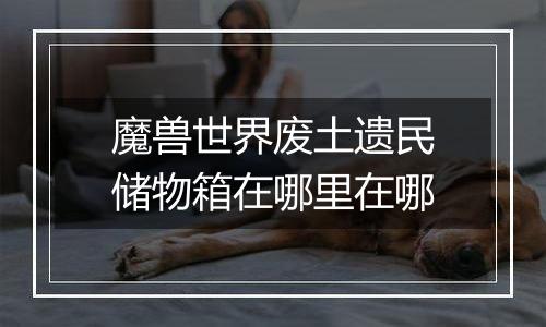 魔兽世界废土遗民储物箱在哪里在哪