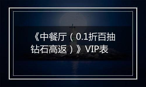 《中餐厅（0.1折百抽钻石高返）》VIP表
