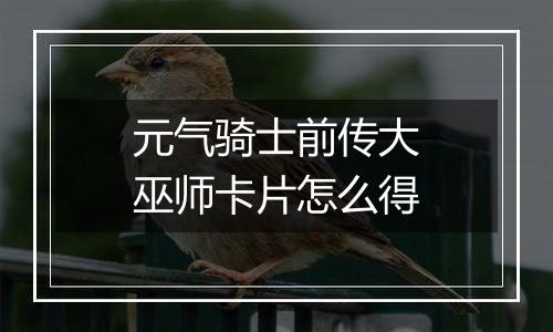 元气骑士前传大巫师卡片怎么得